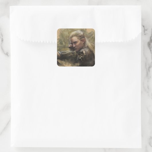 LEGOLAS GREENLEAF™-schets Vierkante Sticker (Tas)