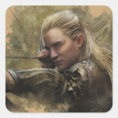 LEGOLAS GREENLEAF™-schets Vierkante Sticker (Voorkant)