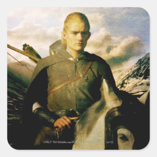LEGOLAS GREENLEAF™ sluit het paard af Vierkante Sticker (Voorkant)