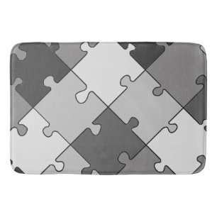 Legpuzzel Diagonaal Grafische Grijze Tonen Badmat