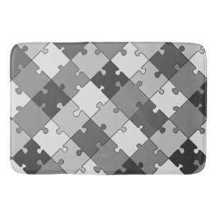 Legpuzzel Diagonaal Grafische Grijze Tonen Badmat