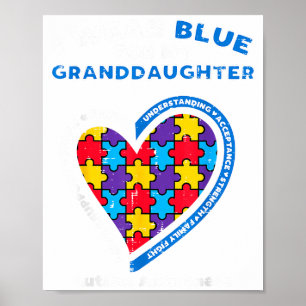 Legpuzzel Draag Blauw Voor Kleinzoon Autisme Bewus Poster