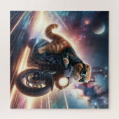 Legpuzzel kat op motorfiets (Horizontaal)