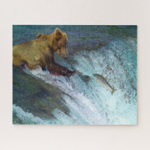 Legpuzzel Kodiak bruine beren vissen.