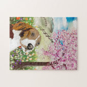 Legpuzzel Lente 2020 Bloesems en Beagle (Horizontaal)