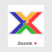 Legpuzzel Letter X Monogram Sticker (Vel)