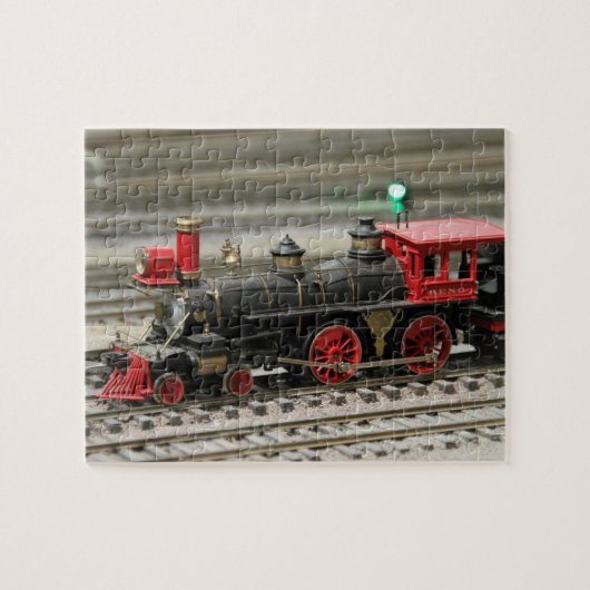 Legpuzzel met oude trein op sporen (Horizontaal)