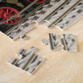 Legpuzzel met oude trein op sporen (Zijkant)