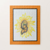 Legpuzzel Monarch op Zonnebloem (Verticaal)