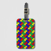 Legpuzzel Naadloos Patroon Bagagelabel (Voorkant (verticaal))