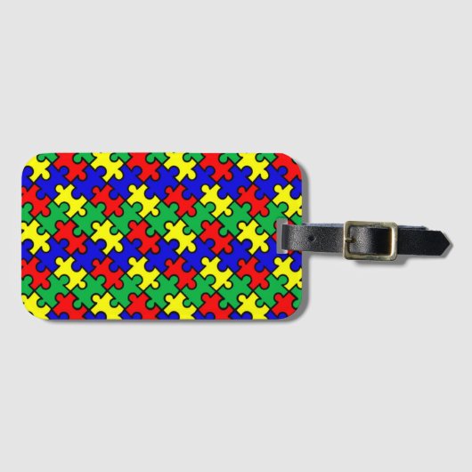 Legpuzzel Naadloos Patroon Bagagelabel (Voorkant (horizontaal))