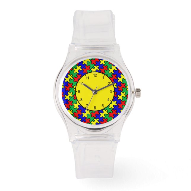 Legpuzzel Naadloos Patroon Horloge (Voorkant)