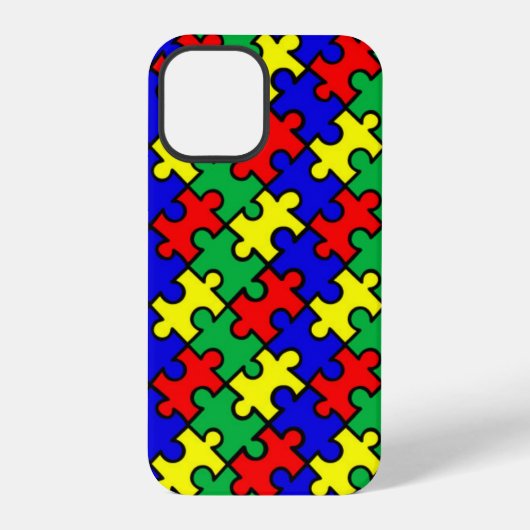 Legpuzzel Naadloos Patroon iPhone Hoesje (Achterkant)