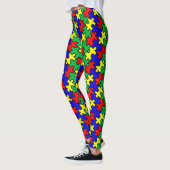 Legpuzzel Naadloos Patroon Leggings (Links)