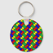 Legpuzzel Naadloos Patroon Sleutelhanger (Achterkant)