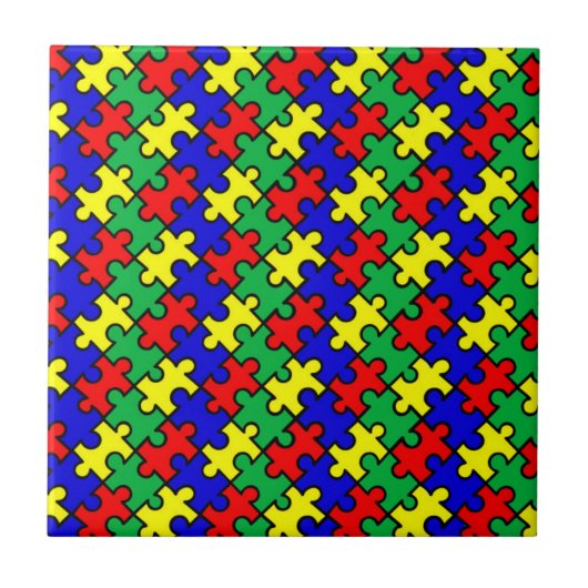 Legpuzzel Naadloos Patroon Tegeltje (Voorkant)