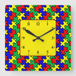 Legpuzzel Naadloos Patroon Vierkante Klok