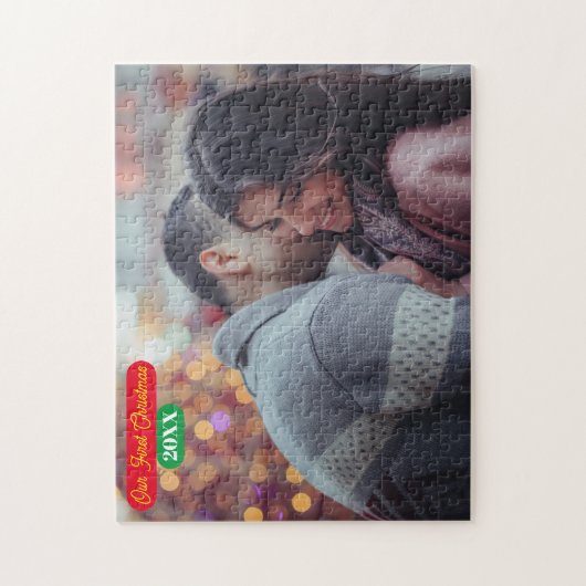 Legpuzzel -Onze Eerste Kerstmis -Foto/jaar toevoeg (Verticaal)