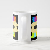 Legpuzzel patroon kunst gemengde kleuren op zwart grote koffiekop (Achterkant)