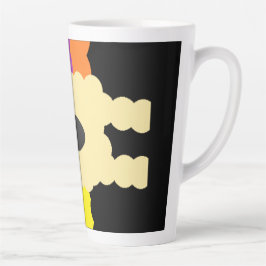 Legpuzzel patroon kunst gemengde kleuren op zwart latte mok