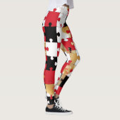 Legpuzzel Rood Zwart Goud Patroon Leggings (Rechts)