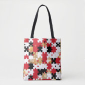 Legpuzzel Rood Zwart Goud Patroon  Tote Bag (Voorkant)