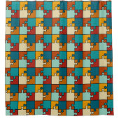  legpuzzel stukjes Patroon Douchegordijn (Voorkant)