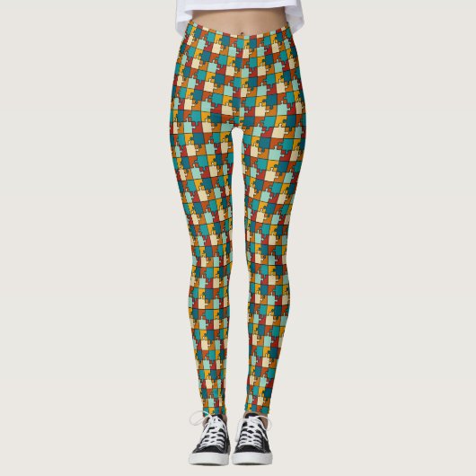 legpuzzel stukjes Patroon Leggings (Voorkant)