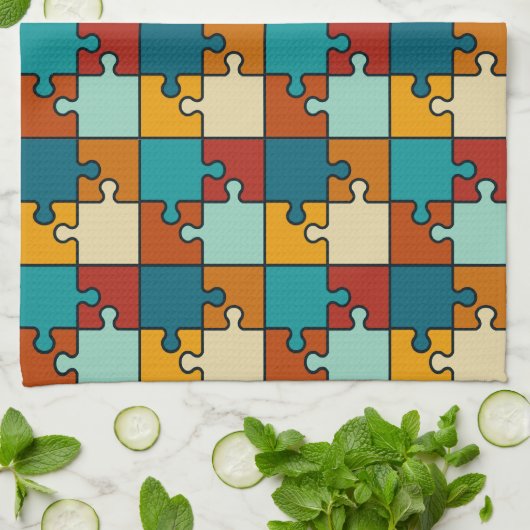 legpuzzel stukjes Patroon Theedoek (Gevouwen)