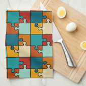 legpuzzel stukjes Patroon Theedoek (Quarter Fold)