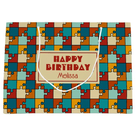  legpuzzel stukjes Patroon Verjaardag Groot Cadeauzakje (Voorkant)