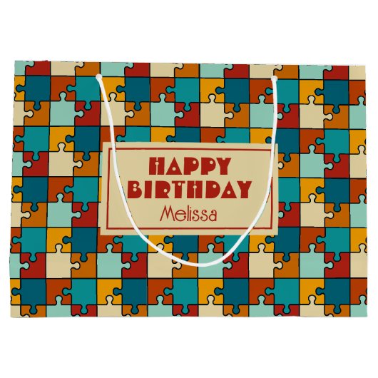  legpuzzel stukjes Patroon Verjaardag Groot Cadeauzakje (Achterkant)