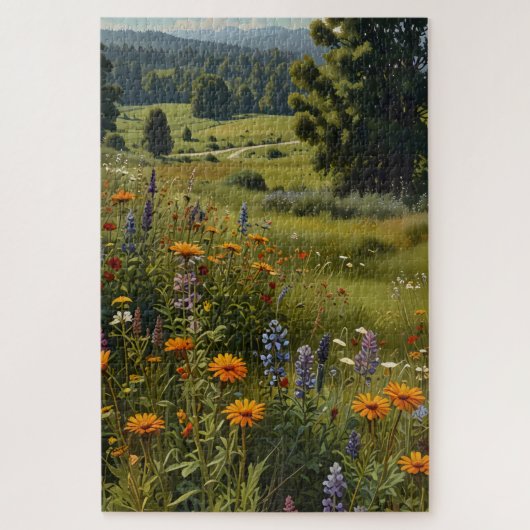 Legpuzzel van een weide van wilde bloemen (Verticaal)