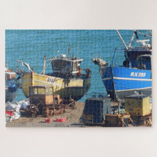 Legpuzzel Vissersboten bij Hastings Sussex