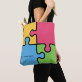 Legpuzzelpatroon met bewerkbare naam tote bag (Dichtbij)