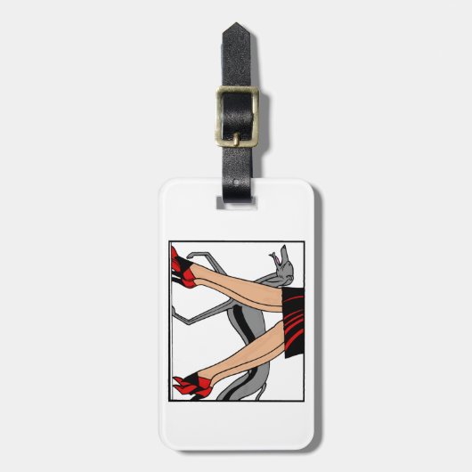 Legs Art Deco Women Greyhound Whippet Dog R Bagagelabel (Voorkant verticaal)