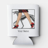 Legs Art Deco Women Greyhound Whippet Dog R Blikjeskoeler (Achterkant)