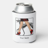 Legs Art Deco Women Greyhound Whippet Dog R Blikjeskoeler (Blikje Achterkant)