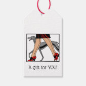 Legs Art Deco Women Greyhound Whippet Dog R Cadeaulabel (Voorkant)
