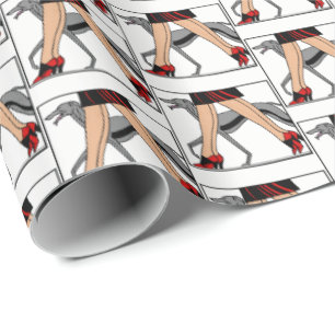 Legs Art Deco Women Greyhound Whippet Dog R Cadeaupapier