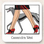 Legs Art Deco Women Greyhound Whippet Dog R Drankjes Onderzetter (Voorkant)