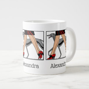 Legs Art Deco Women Greyhound Whippet Dog R Grote Koffiekop