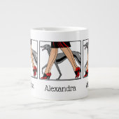 Legs Art Deco Women Greyhound Whippet Dog R Grote Koffiekop (Voorkant)