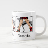 Legs Art Deco Women Greyhound Whippet Dog R Grote Koffiekop (Rechts)
