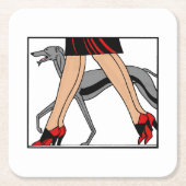 Legs Art Deco Women Greyhound Whippet Dog R Kartonnen Onderzetters (Voorkant)