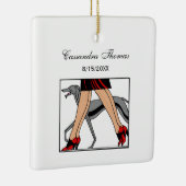 Legs Art Deco Women Greyhound Whippet Dog R Keramisch Ornament (Rechts)