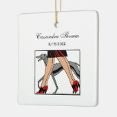 Legs Art Deco Women Greyhound Whippet Dog R Keramisch Ornament (Links)