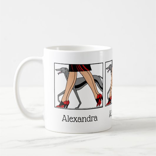 Legs Art Deco Women Greyhound Whippet Dog R Koffiemok (Links)