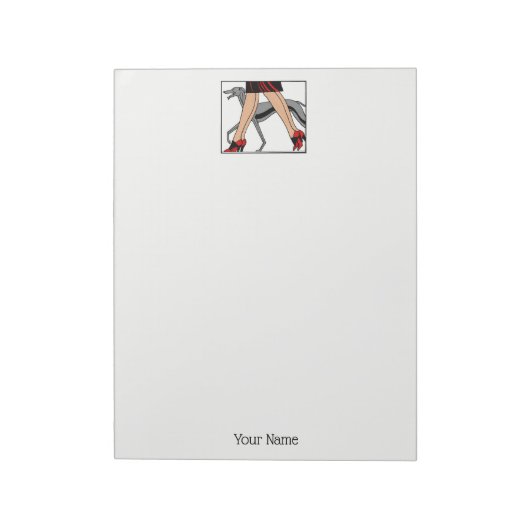Legs Art Deco Women Greyhound Whippet Dog R Notitieblok (Linkerzijde)
