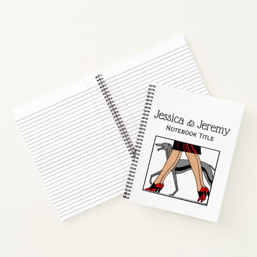 Legs Art Deco Women Greyhound Whippet Dog R Notitieboek (Binnen)